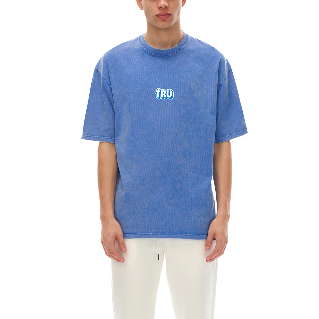 TRU BLU Snow Washed Oversized Cotton T-Shirt