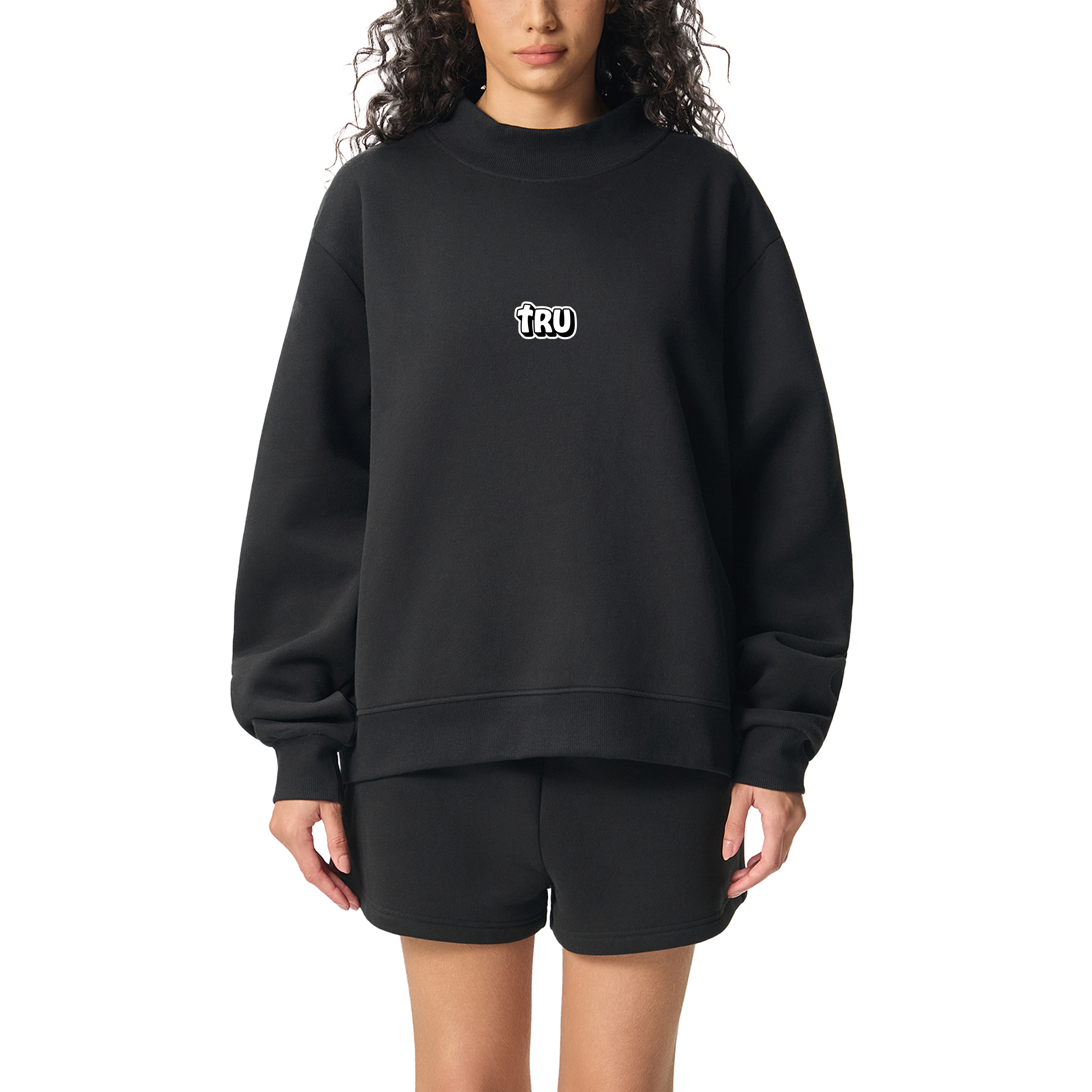TRU Classic Mock-Neck Crew Fleece Sweatshirt